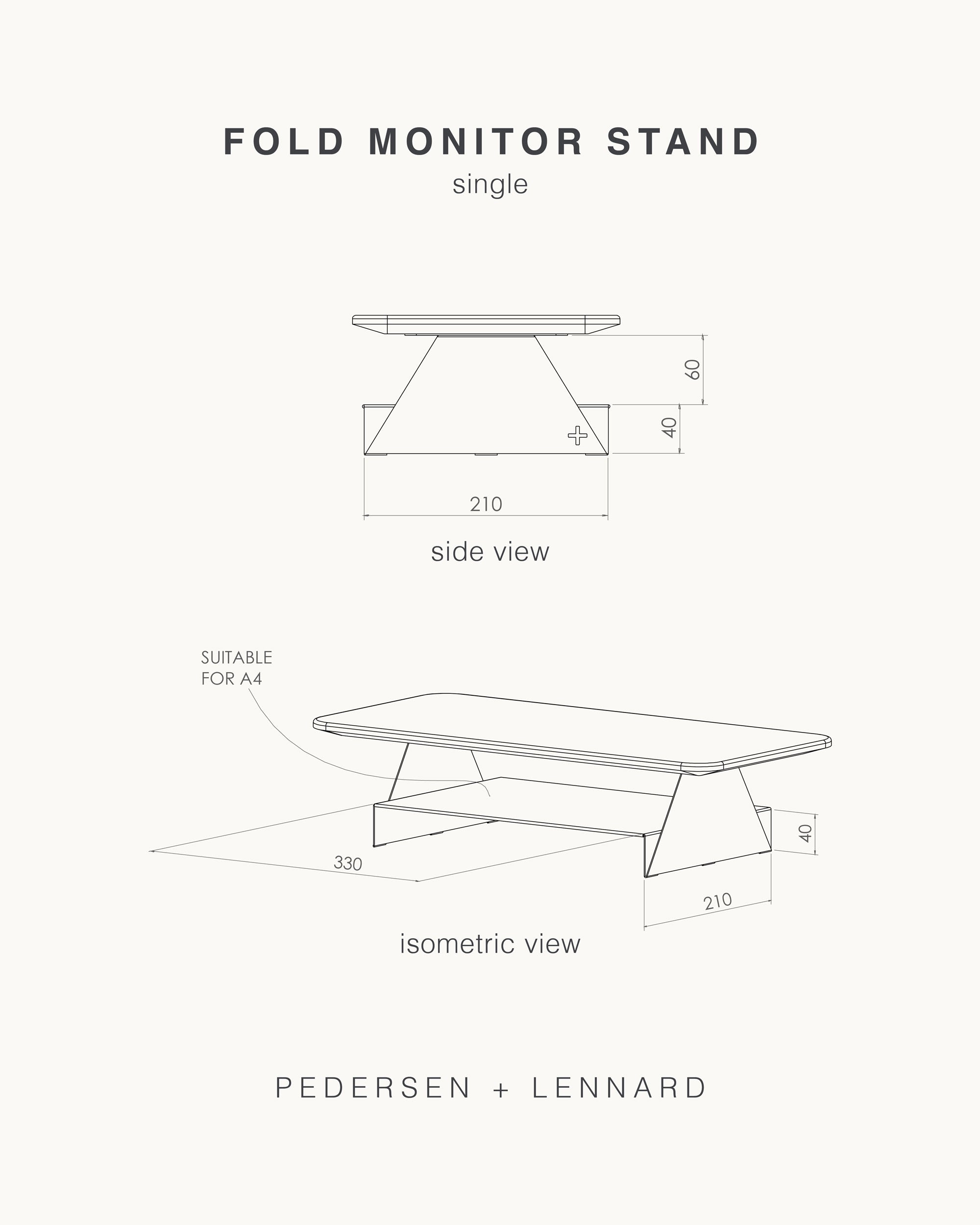 Fold Desktop Monitor Stand - Pedersen + Lennard